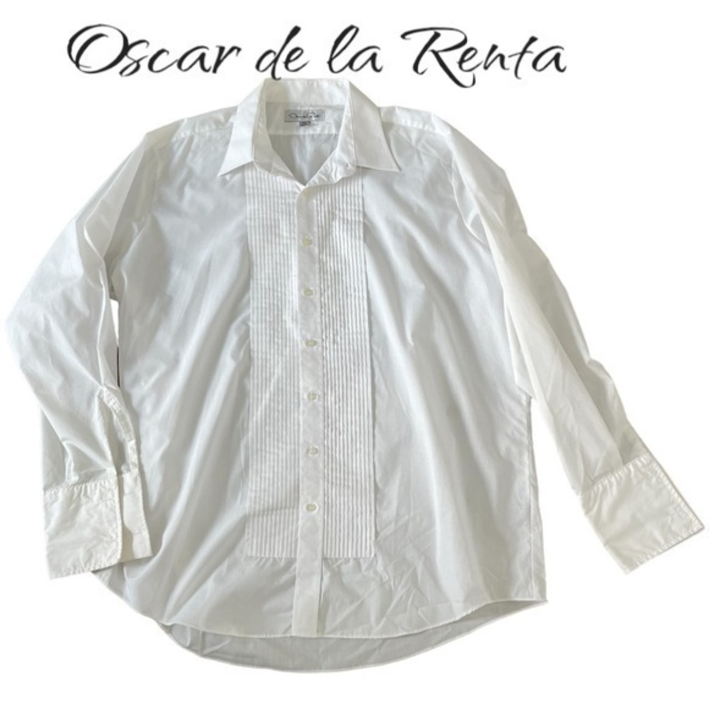 Oscar de la Renta VTG Men’s Button Down Shirt | Sz 2 XL | White | Formal Tuxedo
